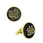 Zivom® Royal 18K Gold Black Enamel Office Formal Shirt Blazer Cufflinks Pair Men Gift Box