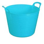 Srendi® 42 Litre Large Flexi Tub Garden Home Flexible Colours Rubber Storage Contain Bucket Polyethylene Flexi Tub- Made in U.K. (Sky Blue)