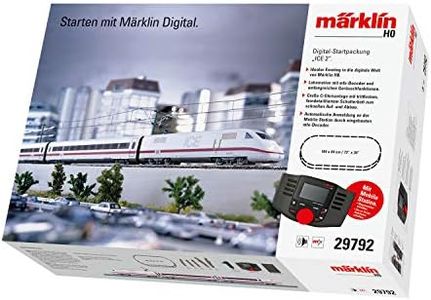 Märklin 29792 ‐ Digital Starter Pack ICE 2, Gauge H0 Model Railway, Many Sound Functions, with Mobile Station and C-Track Rails, Various