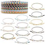 Zodaca 12 Pack Friendship Bracelet Braided Rope, Colorful Jewelry, Adjustable, Multicolor