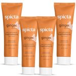 Spicta Ginger Mint Natural Hydroxyapatite Toothpaste 125gm (Pack of 4) | Stain Removal, Teeth Whitening, Removes Bad Breath, Tartar I Fresh, Herbal, Fluoride Free, SLS Free Toothpaste for Adults & Kids