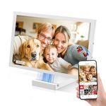 Frameo Digital Picture Frame WiFi, 5000mAh Cordless Digital Photo Frame with Wireless charging holder, 10.1"HD IPS Touch Screen, Auto-Rotate, Share Photos/Videos Instantly via Frameo App from Anywhere