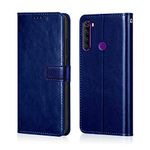 WOW IMAGINE Shock Proof Flip Cover Back Case Cover for Xiaomi Mi Redmi Note 8 (Flexible | Leather Finish | Card Pockets Wallet & Stand | Blue)