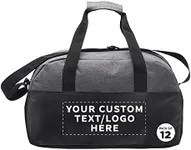 Custom Executive Two-Tone Duffel Bags Set of 12, Personalized Bulk Pack - Great for Everyday Use, Perfect for Business Travels, Executives Trips and More - Grey