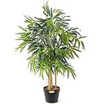 CHRISTOW Artificial Bamboo Plant In Pot, Large 3ft 4ft 5ft Tall Indoor Decoration, Realistic Lush Green Leaves, Home Office Restaurant