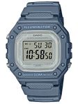 Casio Unisex 44.40mm Quartz Watch with Clear Digital dial and Blue Plastic/Resin Strap Strap W-218HC-2AVEF