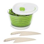 Starfrit Salad Spinner 3.3L Capacity - Removable Base for 2 Ways to Use - Sink or Countertop - Basket Doubles as Colander - Bowl Can Be Used for Serving - Bonus Salad Knives Preventing Oxidation