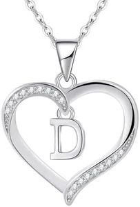 Cosie Lily Collana Donna Ciondolo Cuore Collana con Iniziale D,Collana Argento 925 Donna 26 Lettera Personalizzate Collana Donna Regalo Donna Ragazze Fidanzata Amici Figlia Compleanno
