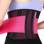 T TIMTAKBO 2.0 Version Lower Back Brace for Pain Relief, Back Brace for Lifting at Work, Back Brace for Herniated Disc and Sciatica, Back Support Belt for Women (Red,2XL Fits 39"-48" Belly Waist)