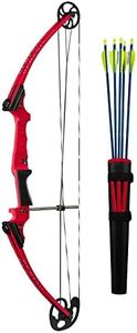 Genesis Original Lightweight Archery Compound Bow and Arrow Set, Draw Hand - Right, Red