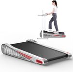 HomeFitnessCode Small Walking Pad Incline, 38in Compact Portable Treadmill 4MPH with APP Control & Speaker, Mini Quiet Under Desk Treadmill for Office & Home, 300 Lb Capacity, Sliver