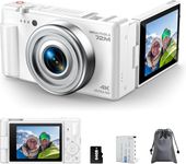 Digital Camera for Photography, 4K 72MP Autofocus YouTube Vlogging Camera with 64GB TF Card, 18X Digital Zoom, 2.8 inch 270° Flip Screen, Battery, Suitable for teenagers, beginners, adults