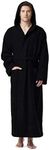 Arus Men's bathrobe with hood, extra long, 100% cotton terry, man´s size: L long, unisex size: L-XL long, Black