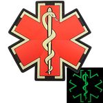 Glow Dark EMS EMT Medic Paramedic Star of Life Morale Tactical PVC 3D Velcro Patch