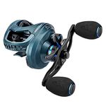 KastKing MegaJaws Baitcasting Reel,6.5:1 Gear Ratio,Left Handed Fishing Reel,New Compact Design,Pelagic Blue