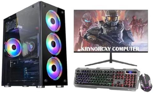 KRYNORCXY Gaming Desktop Assembled Core i5 3470/ 22inch Monitor| PC for Home & Business, Gaming and Editing (16 GB DDR3 Ram/512 GB SSD/4GB Graphic CardGT-730 /WiFi/Windows 10 Pro