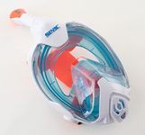 SEAC Magica, Full Face Antifog Snorkelling Mask with Soft Facial Skirt in 4 Sizes, Exhalation Valve and Dry Snorkel Top, XS/S, white/orange