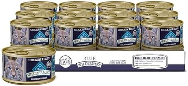 Blue Buffalo Wilderness High-Protein & Grain-Free Wet Cat Food Paté for Adult Cats 7+, Made with Natural Ingredients, Chicken Recipe, 3-oz. Cans (24 Count)