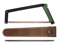 AGAWA - BOREAL21 Backwoods Kit - 21 Inch Folding Bow Saw, 21" Premium Leather Sheath, Additional 21" Aggressive Blade (Black Frame - Green Handle)