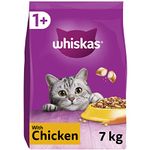 Whiskas 1+ Adult Chicken, Adult Dry Cat Food , 7 kg ( Pack of 1)