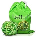 Reusable Vegetable Produce Bags Salad Sack - Keep It Fresh Produce Bags for Refrigerator Bags Fruit Bags Lettuce Storage Bag - Lettuce Keeper for Fridge Green Vegetable Bags Storage with Drawstrings