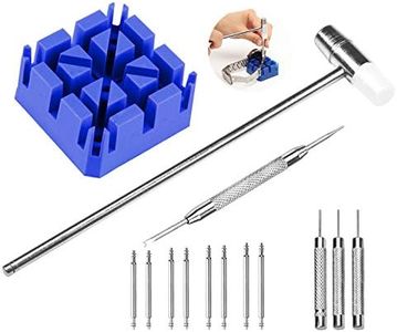 Watch Repair Kit, Spring Bar Tool Kit with Watch Strap Link Pin Remover/Watch Band Holder/Dual Head Hammer/Watch Cotter Pins/Pin Punches, Watch Repair Strap Removal Kit Ideal for Watchmaker (BlueSet)