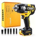 Rueqior Cordless Impact Wrench 1/2 inch Compatible with DeWalt 20v Battery, 740Ft-lbs(1000N.m) High Torque Brushless Electric Impact Gun, Drive Impact Cordless,Impact Gun, Impact Driver (Tool Only)
