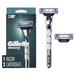 Gillette Mach3 3D Men's Razor Handle + 2 Blade Refills, 1 Count