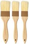 Pastry brush,Basting brush for Cooking,Natural Bristle BBQ Brush for Oil & Sauce,Wooden Handle Food Brush for Baking,Easy Clean Butter Brush,Durable Kitchen Culinary Utensil (1", 1 1/2 Inch,3 Pack)