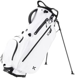 KVV Lightweight Golf Stand Bag with 7 Way Full-Length Dividers, 5 Zippered Pockets, Automatically Adjustable Dual Straps，Elegant Design(White)