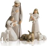 KULSUM Christmas Jesus Nativity Scene Ornaments, Resin Statue of The Birth of Jesus Set Christmas Tabletop Scene Character Set Nativity Scene, Small Religious Christmas Decorations