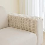 Muamar Sofa Arm Covers Chair Arm Covers 1pc(Cream White 30x30inch), Waterproof and Ant-Slip Couch Armrest Covers for Recliner,Protect and Decorate Your Sofa Chair Furniture