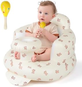 Inflatable Baby Seat Portable Baby Chair Inflatable Chair for Babies 3 Months & Up Infant Back Support Baby Sofa Foldable Blow Up Baby Beach High Chair with Built in Air Pump