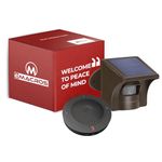 eMACROS 1/2 Mile Range Solar Wireless Driveway Alarm Outdoor Weather Resistant Motion Sensor & Detector-Security Alert System-Monitor & Protect Outside Property