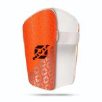 Nivia Wisdom - 2018 Plastic Shin Guard for Youth (Small, Orange) | for Football Games Matches, Training | Light Weight & Breathable