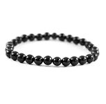 Karelian Heritage Shungite Stretchy Bracelet 6 mm Beads | Natural Crystal Shungite Jewelry with Black Gemstone | Protective Powerful Defender Stone | Spiritual Healing Chakra Balance Reiki SB20