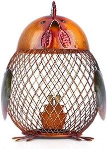 Tooarts Money Bank Rooster Iron Handmade Piggy Coin Bank Practical Craft Home Decoration