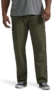 Lee Mens Big and Tall Extreme Motion Twill Cargo Pant, Frontier Olive, 46W x 32L Big