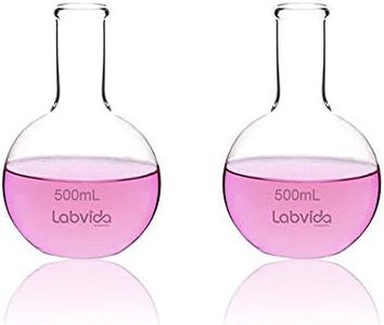 Labvida 2pcs of Glass Boiling Flasks of Flat Bottom, Vol.500ml, Borosilicate 3.3 Glass, LVD002