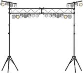 GEARit Lighting Truss System (x2) 12 Ft Tripod Stands With T-Bars (x2) 5 Ft Stage Trusses, 36 Mounting Points, Up to 200 Lbs Capacity for Pro-Grade Portable for DJ Lighting, Bands, Venues and Stages