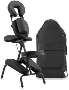 DR.LOMILOMI Aluminum Light-Weight Adjustable Folding Portable Travel Massage Chair with Backpack 402 Keanu (Black)