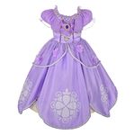 Lito Angels Princess Sofia the First Costume Fancy Dress Up for Kids Girls, Birthday Party Outfit Age 5-6 Years, Floor Length (Tag Number 130)