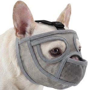 Pezluxe Short Snout Dog Muzzle, Soft Breathable Mesh French Bulldog Muzzle