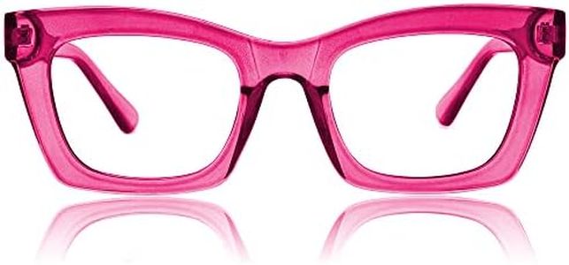 JiSoo Oversized Cat Eye Reading Glasses 2.5 Women/Ladies, Stylish Cateye Readers TR90 Frame, Fuchsia