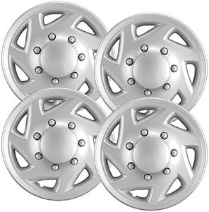 Hubcaps.com - Premium Quality 16" Silver Hubcaps/Wheel Covers fits Ford Van, One-Piece Heavy Duty Construction (Set of 4)