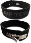 Weight Lifting Belt by Rip Toned - 10mm 4-Inch Leather Lever Belt - Bonus Lifting Straps for Men & Women - Back Support for Weightlifting, Powerlifting, Bodybuilding (Black, Small)