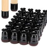 NETRIDDLE 32 PCS Silicone Chair Leg Floor Protectors - Noise-Reducing Rubber Caps for Table & Chair Legs, Full-Angle Cover Protector for Chairs Feet & Hardwood Floors (Universal Small Black)