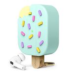 elago Ice Cream Case Compatible with AirPods Pro 2 Case Cover - Compatible with AirPods Pro 2nd Generation Case, Karabiner Included, Supports Wireless Charging, Full Protection (Mint)