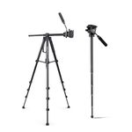 DIGITEK® (DPTR 895VD) 195 CM Tripod Cum Monopod with Aluminum Alloy & Multipurpose Head, 3-Way Head, Lightweight 590MM Folded with Carry Bag, Max Load 5Kg, Ideal for DSLR, DV Camera's