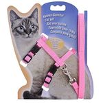 RvPaws Cat Harness Leash Nylon Set for Cat Rabbit Kitten and Small Pet Nylon Harness Strap Collar/Cat Training Leash Lead Cat Rabbit Kitten and Small Pet Nylon Harness Strap Collar (Pink, Nylon)